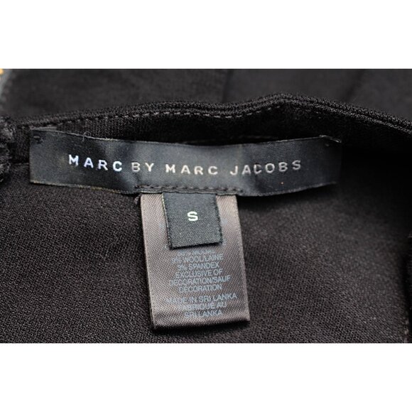 Marc by Marc Jacobs - Retro-Style, Velvet Trim Ponte Knit Dress w/ Ruffle Hem, S - Picture 3 of 12